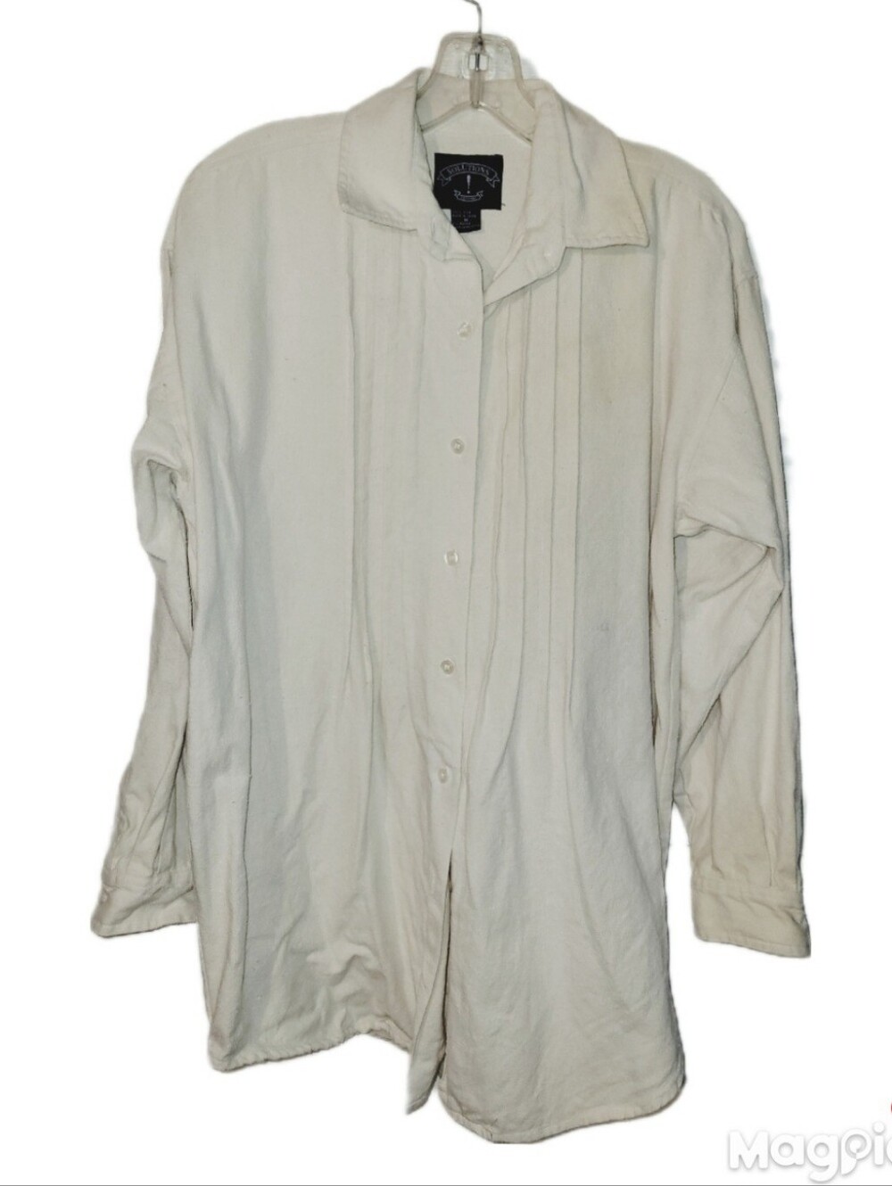 Vintage Solutions Cream Silk Pintuck Pirate Med Shirt Civil War Reinactment